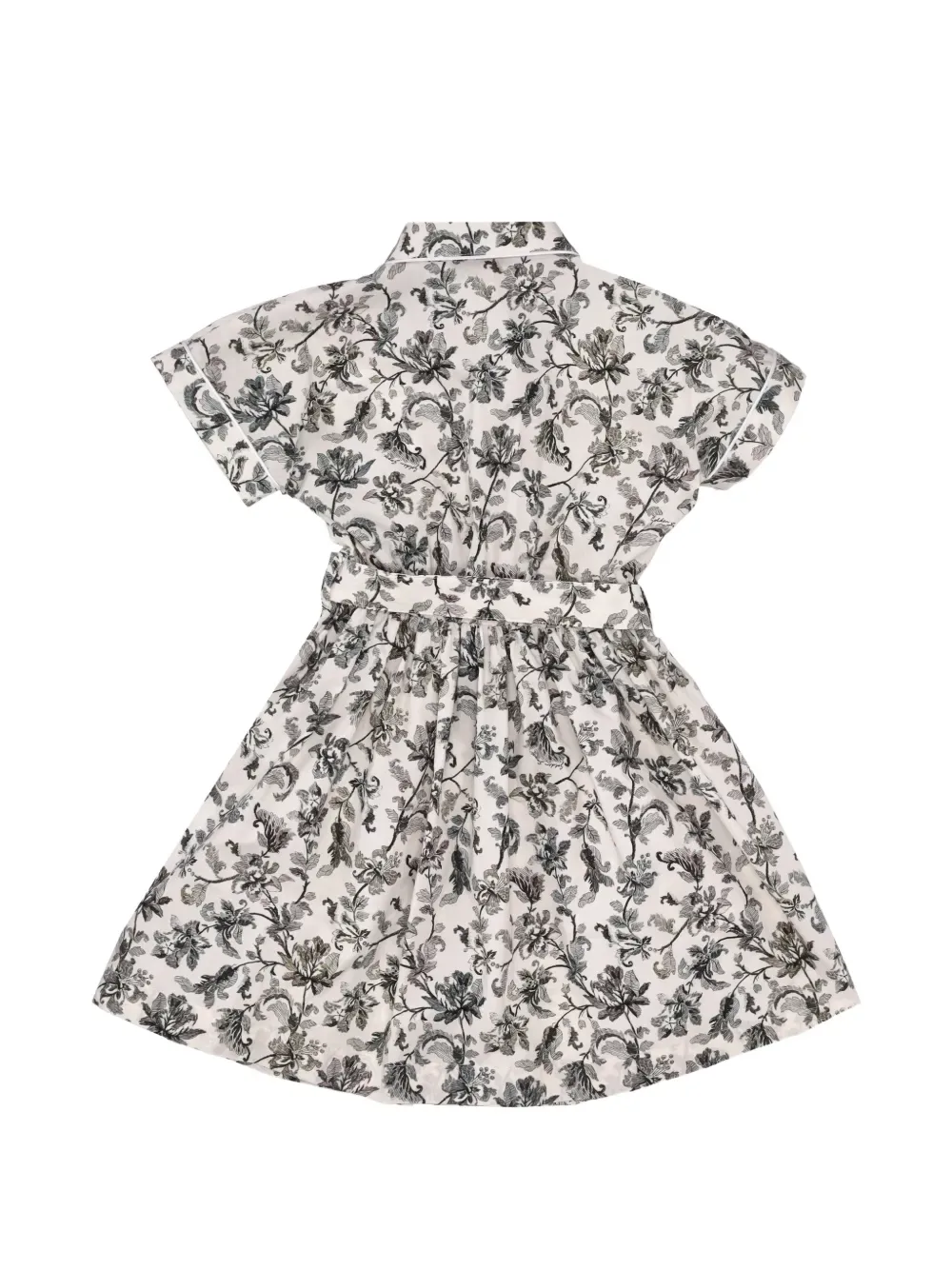 Платье с кантом и цветочным принтом Golden Goose Kids, белый — фото 2