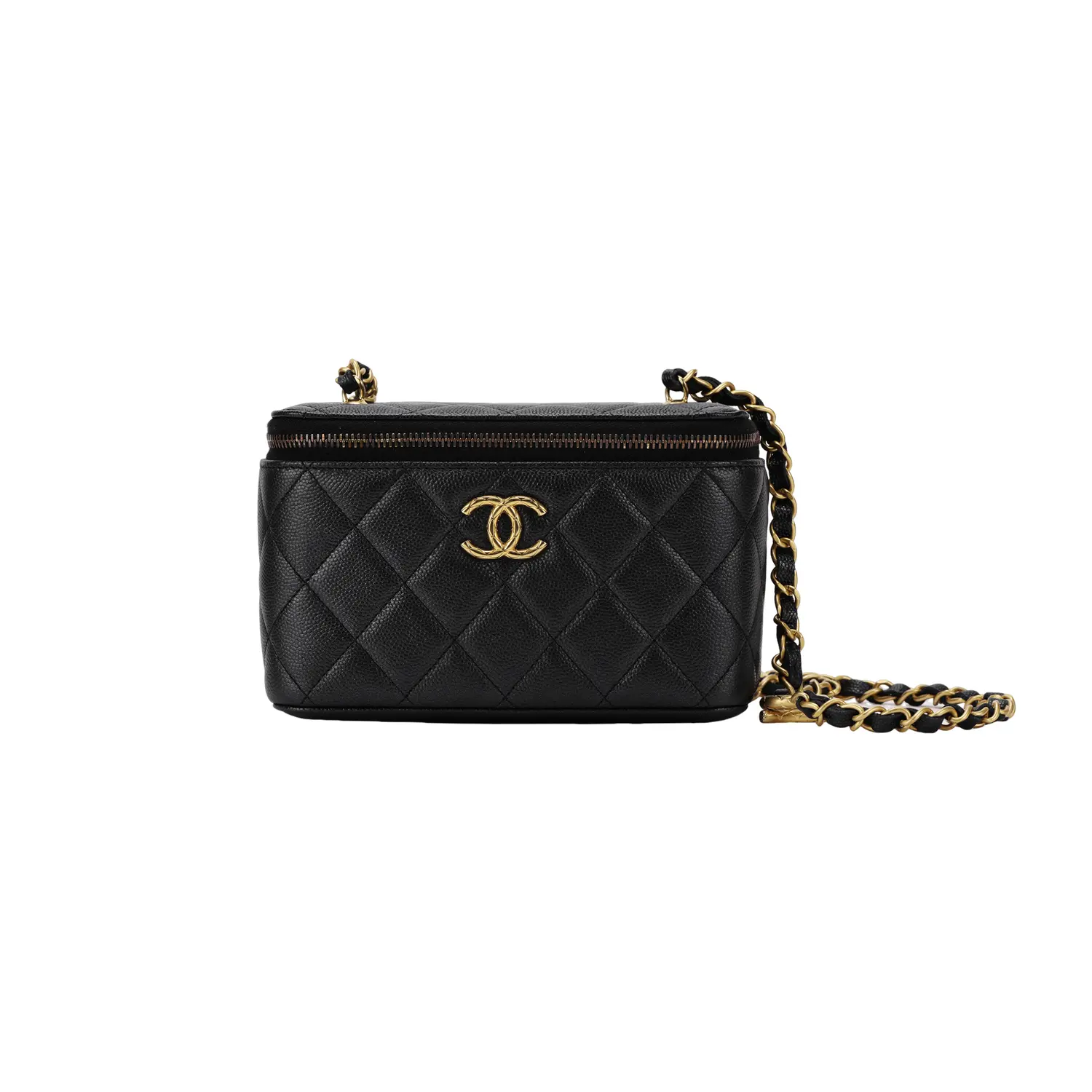 

Кожаный клатч CHANEL с ромбовидным узором на одно плечо через плечо женский черный