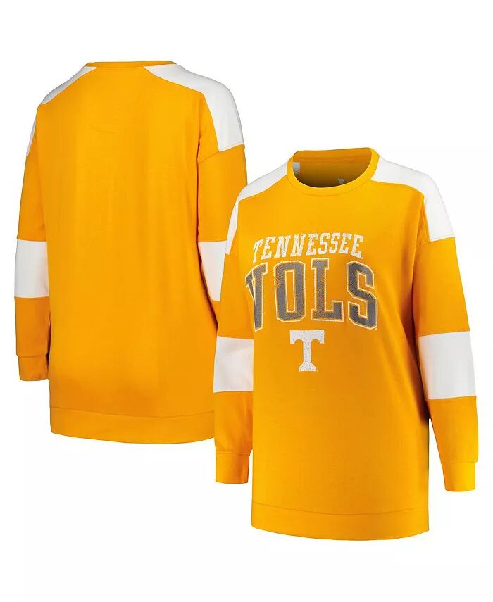 

Женская толстовка-пуловер Tennessee Orange Distressed Tennessee Volunteers Plus Size в полоску Profile