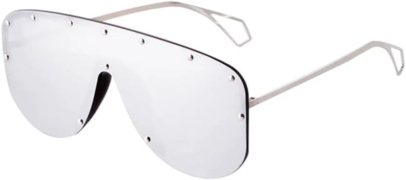 

Женские солнцезащитные очки большого размера с заклепками, линзы в крупной оправе, мужские солнцезащитные очки с защитой от УФ-излучения UV400 MTZJH, C5 Silver