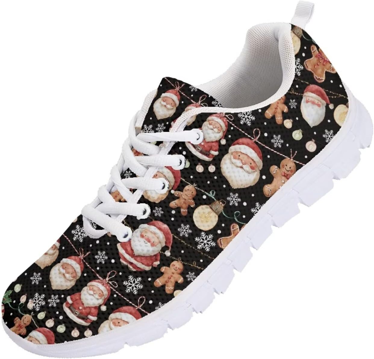 

Кроссовки Forchrinse для мужчин и женщин, комфортные, на шнуровке, для ходьбы и спорта, легкие спортивные ботинки, Cartoon Santa Claus