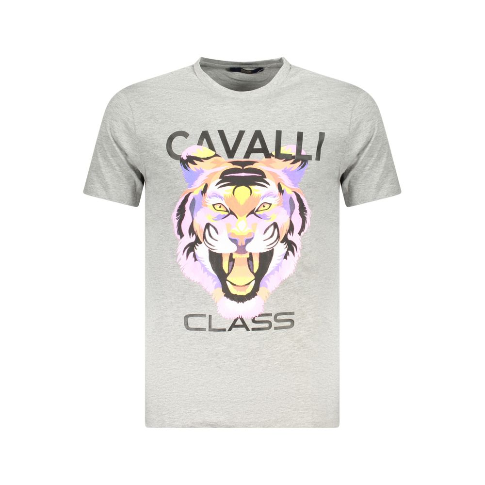

Серая хлопковая мужская футболка Cavalli Class, коричневый