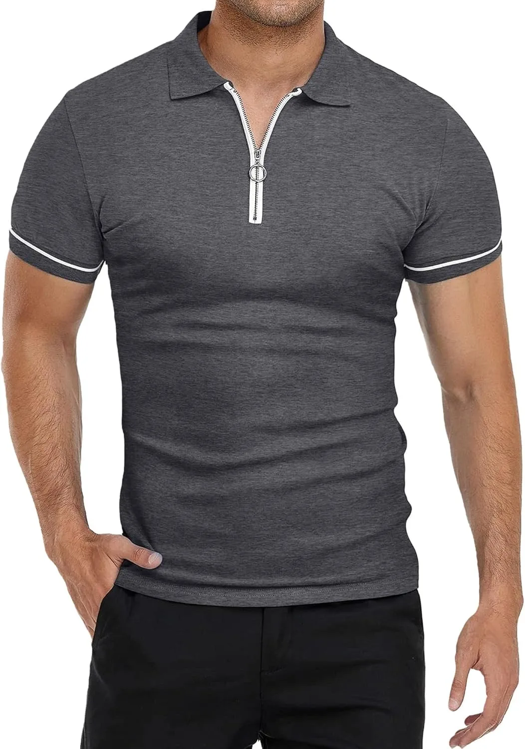 

Мужская поло с молнией на четверть Gsywaipei