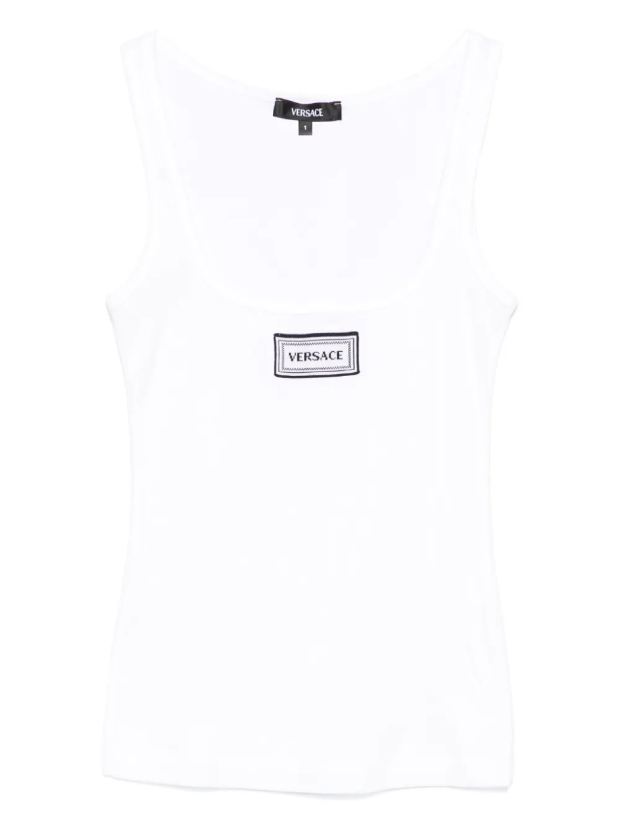 

Versace топ с нашивкой-логотипом, белый