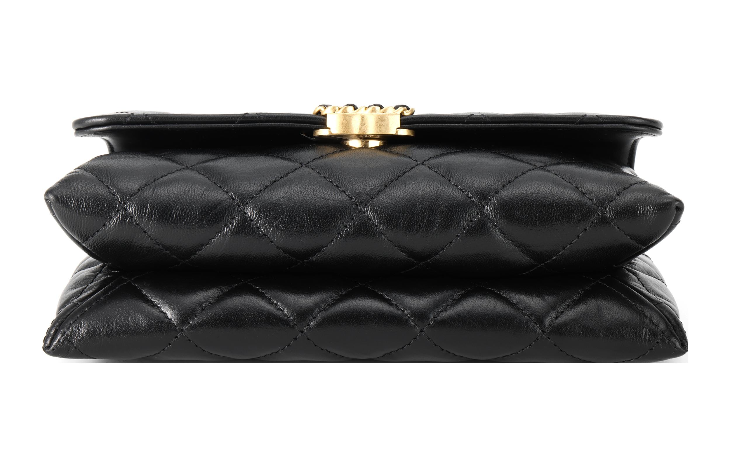 Chanel Сумка из коровьей кожи в виде тофу, дамская сумочка, сумка через плечо, женская, черная — фото 4