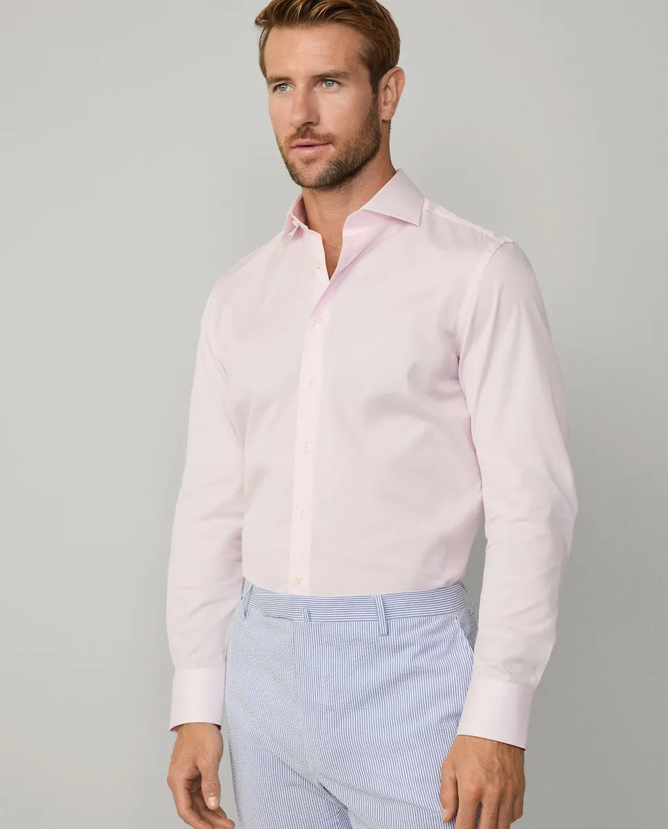 

Мужская классическая рубашка приталенная однотонная Hackett, розовый