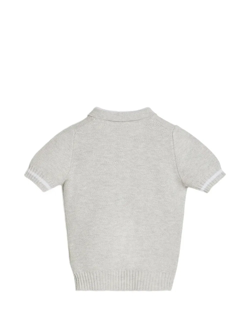 Футболка-поло Baby Bernie с узором в виде сот Brunello Cucinelli Kids, серый — фото 3