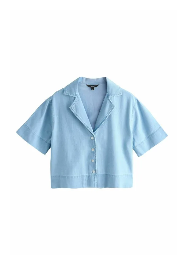 Блузка с коротким рукавом в курортном стиле на пуговицах Next, Light Blue