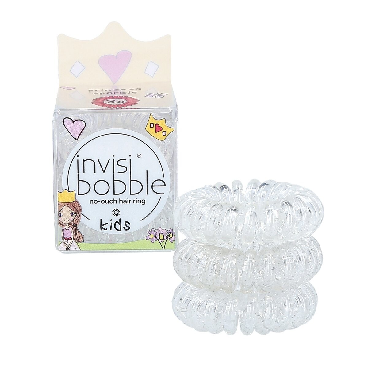 

INVISIBOBBLE, KIDS, Детские резинки для волос Princess Sparkle (Принцесса Искорка), 3 шт