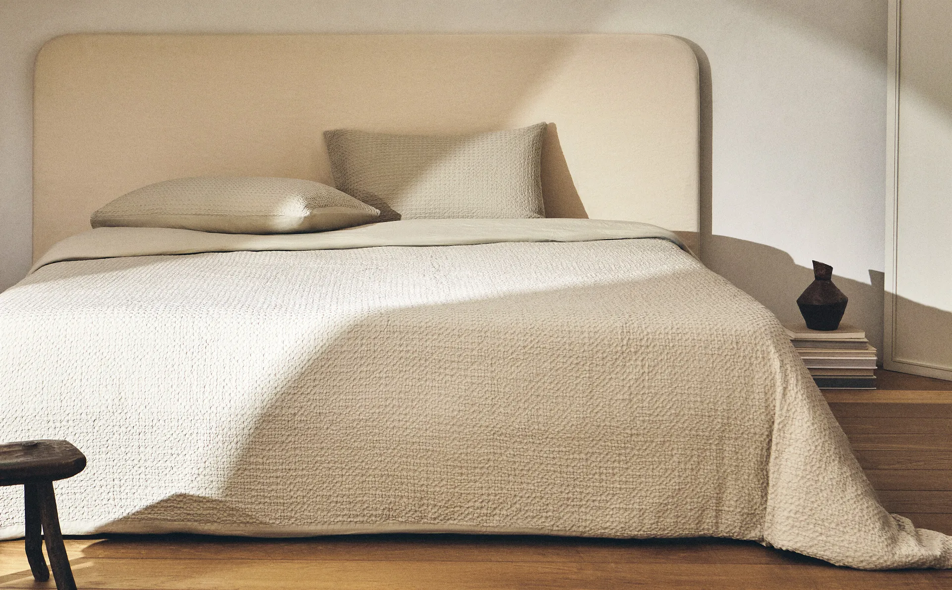 

Пододеяльник вафельной вязки Zara Home, серый