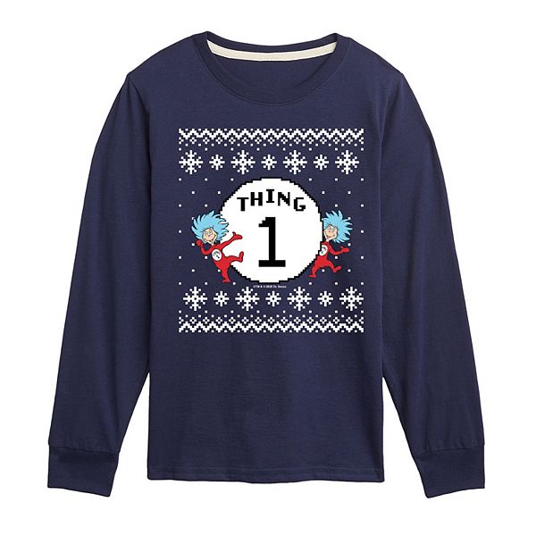 

Футболка с длинным рукавом The Cat in the Hat Thing One для мальчиков 8-20 Dr. Seuss, Navy