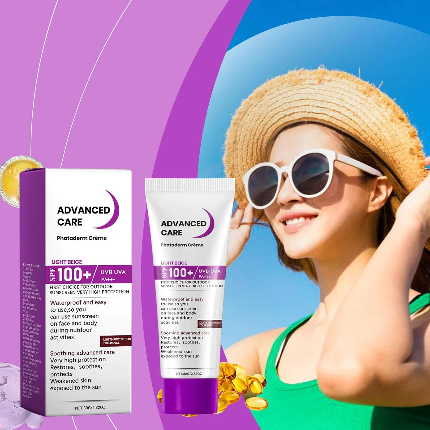 Солнцезащитный крем для лица и тела Sunfrost, фиолетовый, 1 шт Generic — фото 3