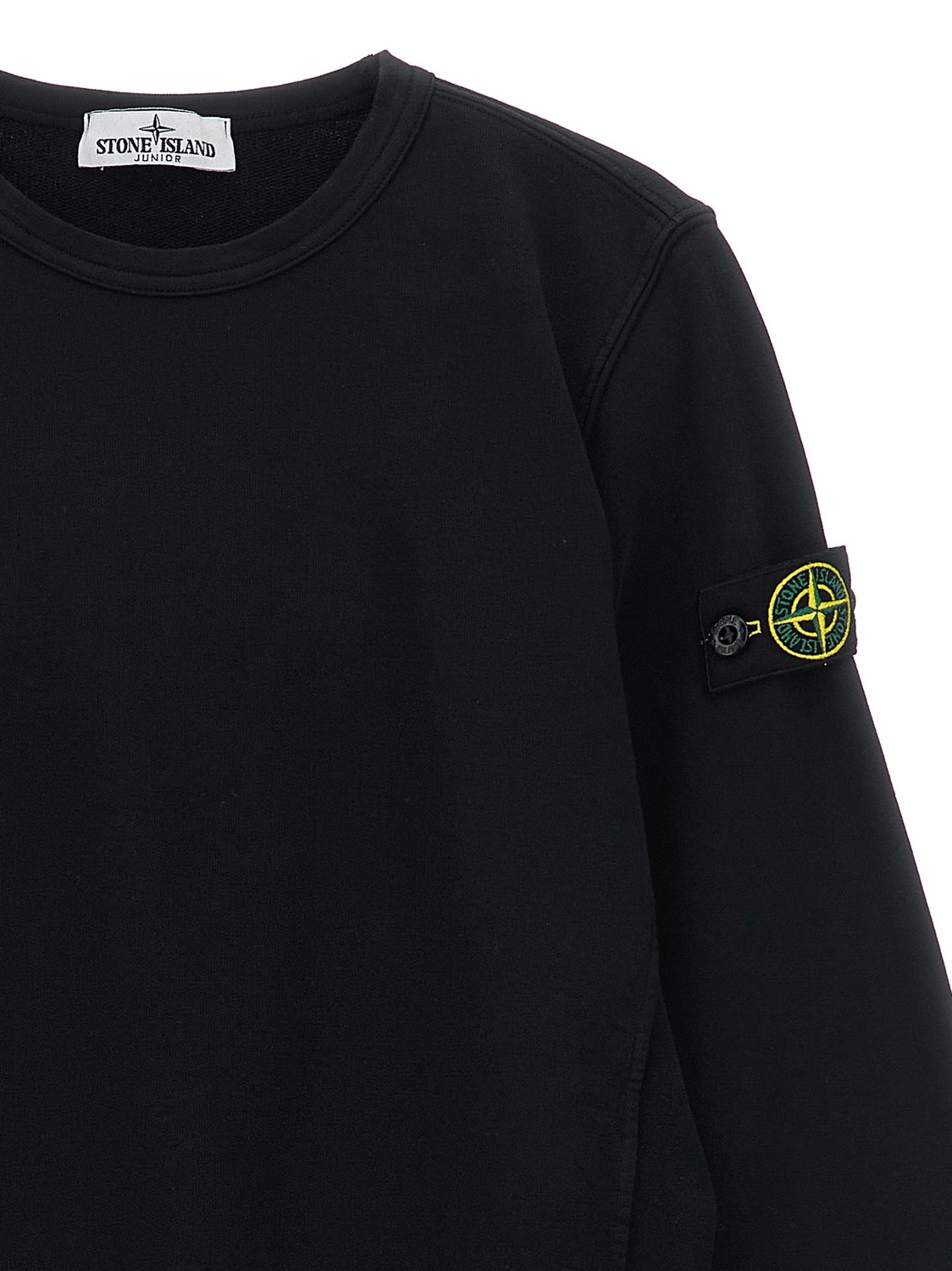 Свитшот из марлевого материала с кошкой Stone Island Junior, черный — фото 3