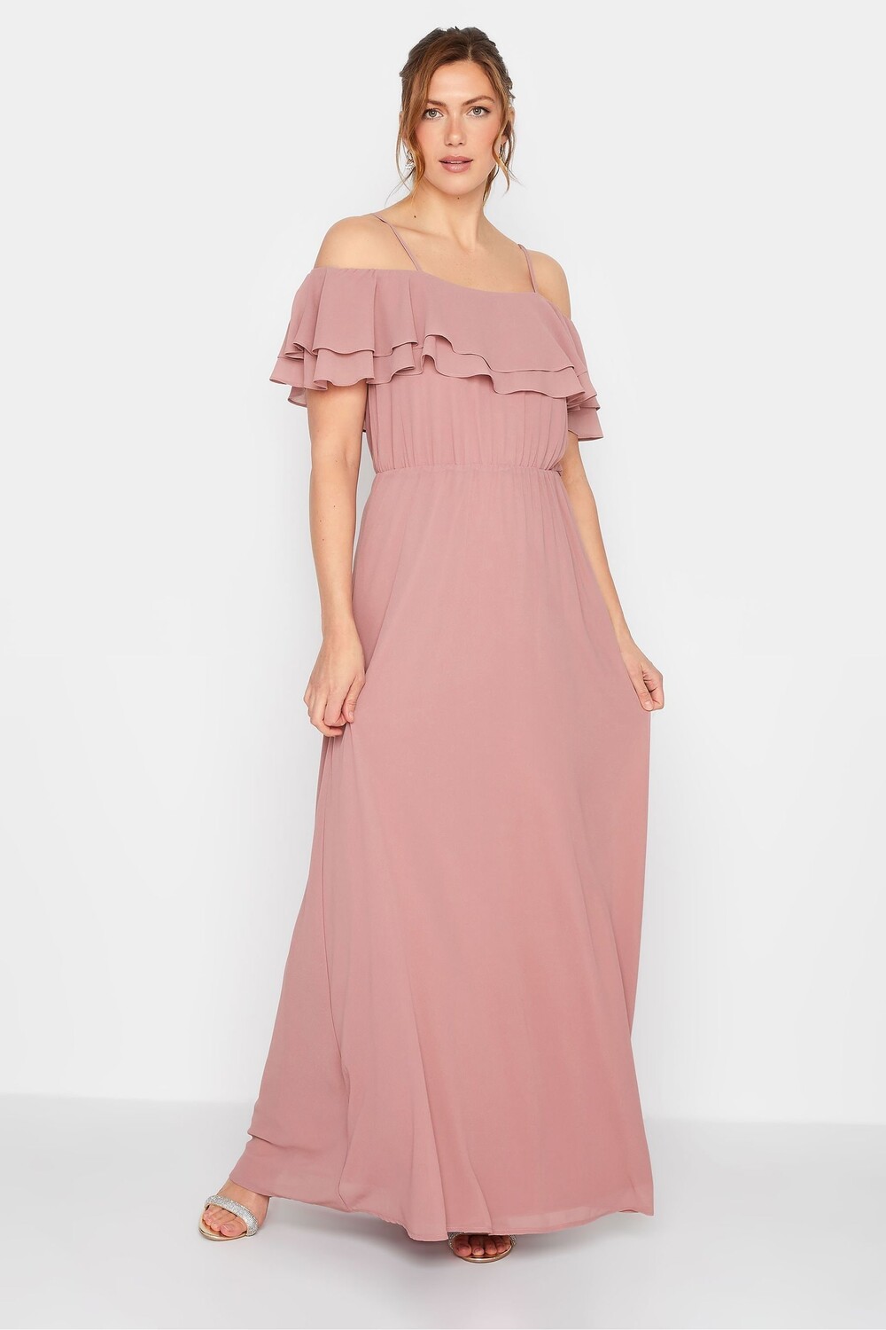 

Платье макси с рюшами Long Tall Sally, розовый