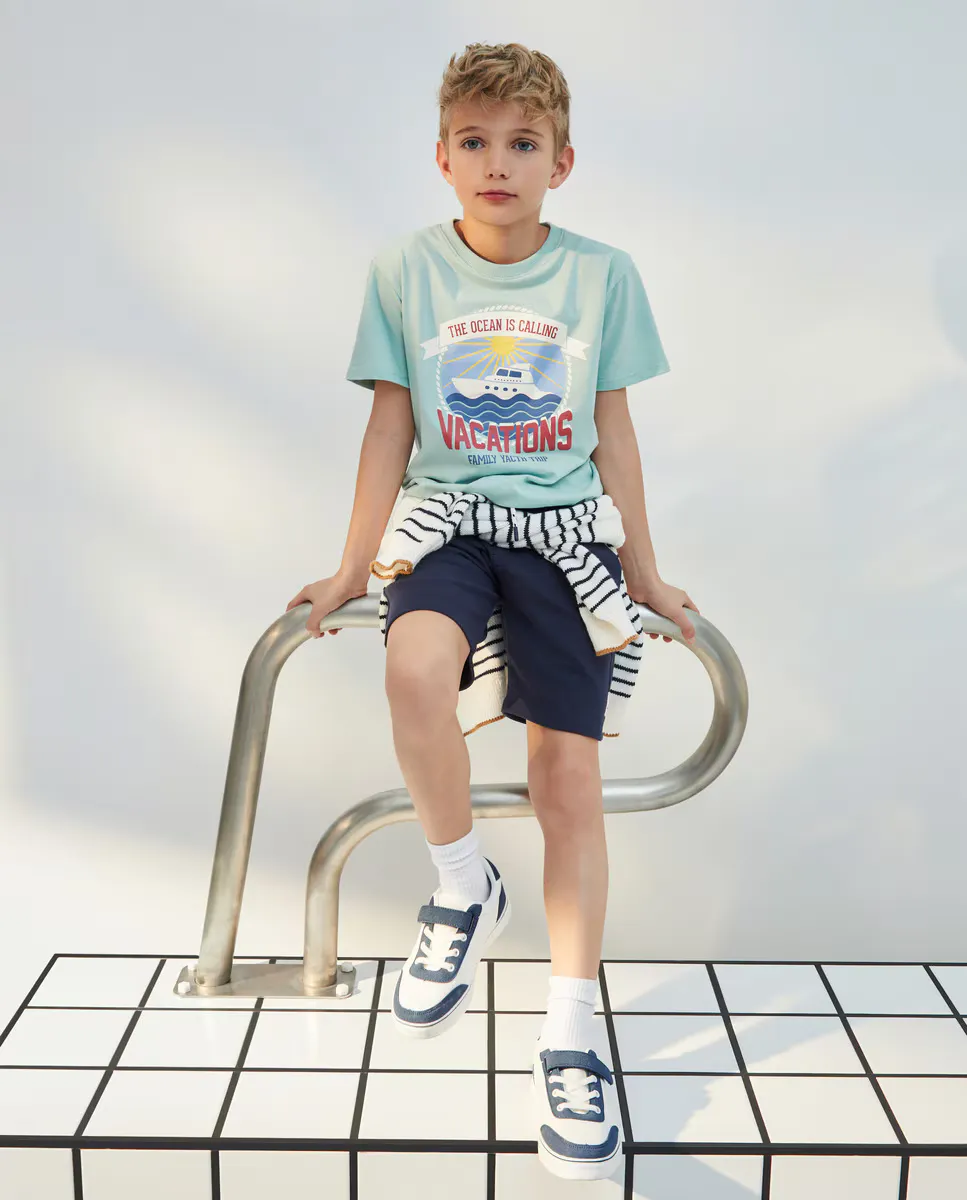 

Флисовые шорты-бермуды для мальчиков Kids El Corte Inglés, тёмно-синий