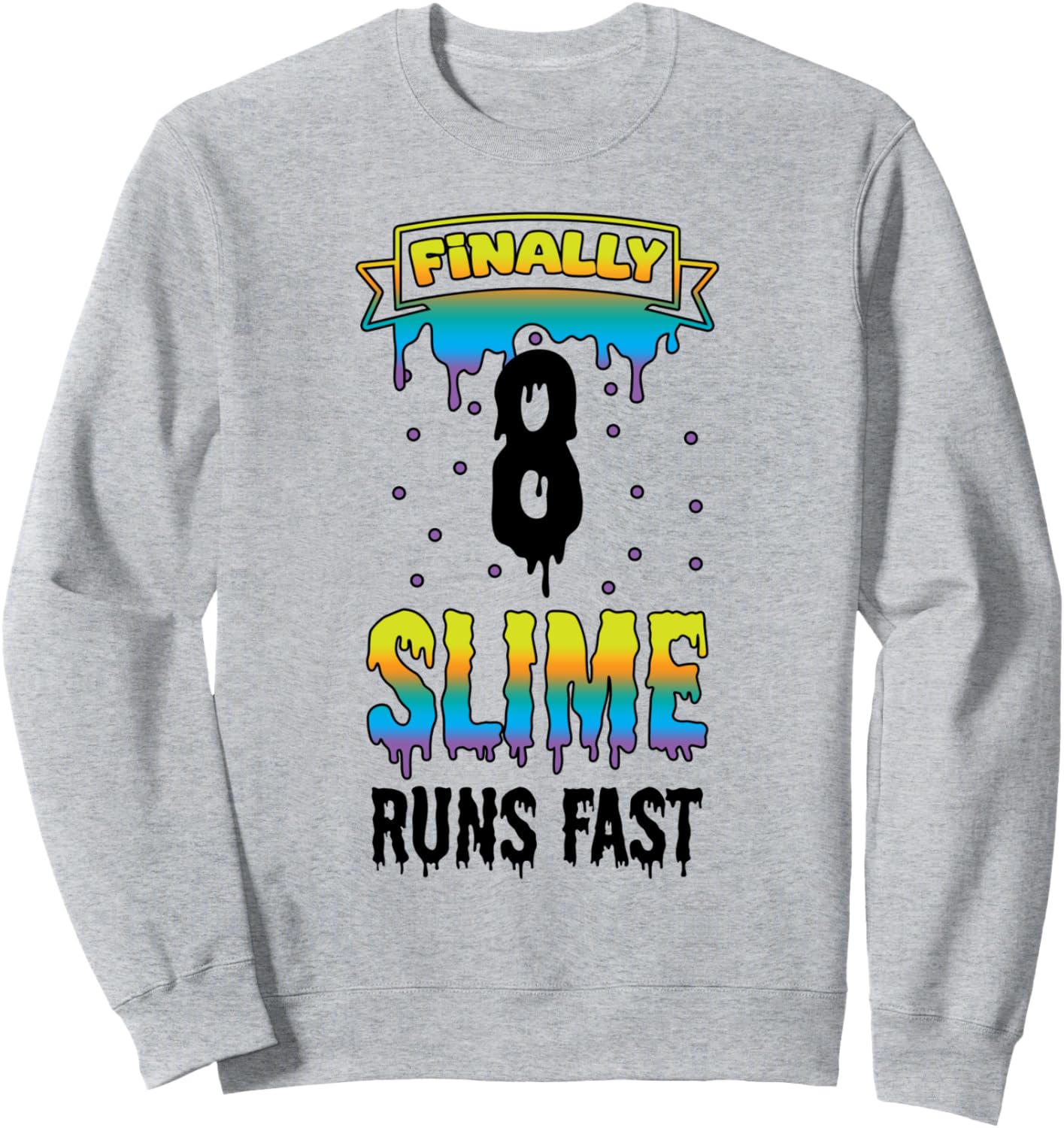 

Наконец-то 8 лет, день рождения! Толстовка с зеленым слаймом и надписью Слайм бежит быстро Clear Slime Birthday Party Supplies & Slime Favors