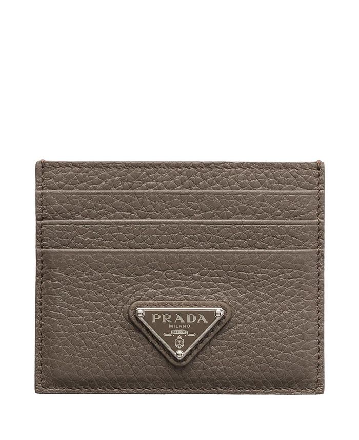 

Кожаный картхолдер Prada, серый