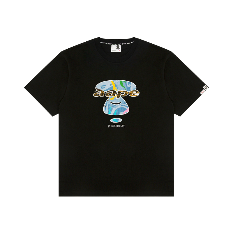 

Футболка из хлопка с вышивкой от A Bathing APE Aape, черный