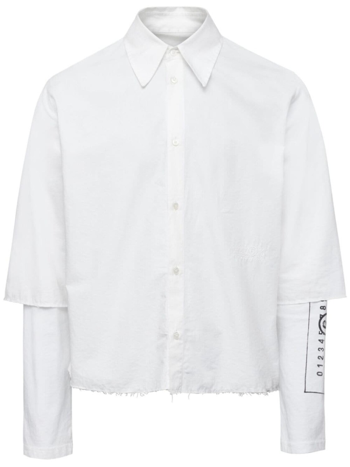 

MM6 Maison Margiela рубашка с узором Numbers, белый