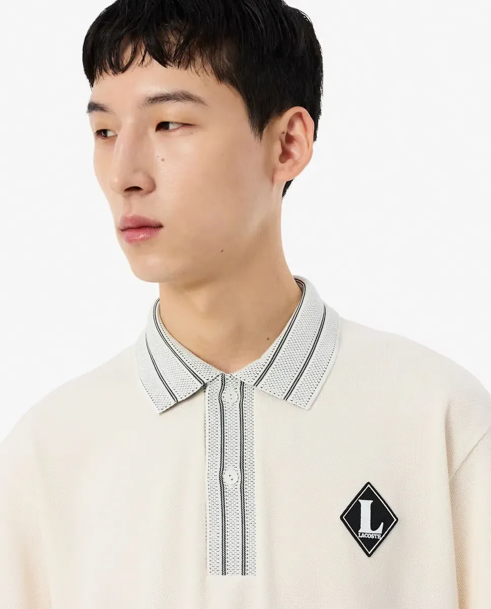 Lacoste Мужское поло классического кроя с эмблемой, произведенное во Франции, белое с короткими рукавами — фото 3