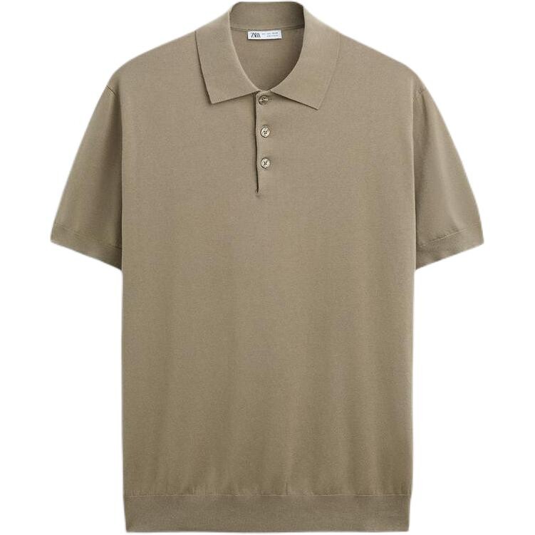 

Рубашка поло мужская песочная Zara, цвет Sand