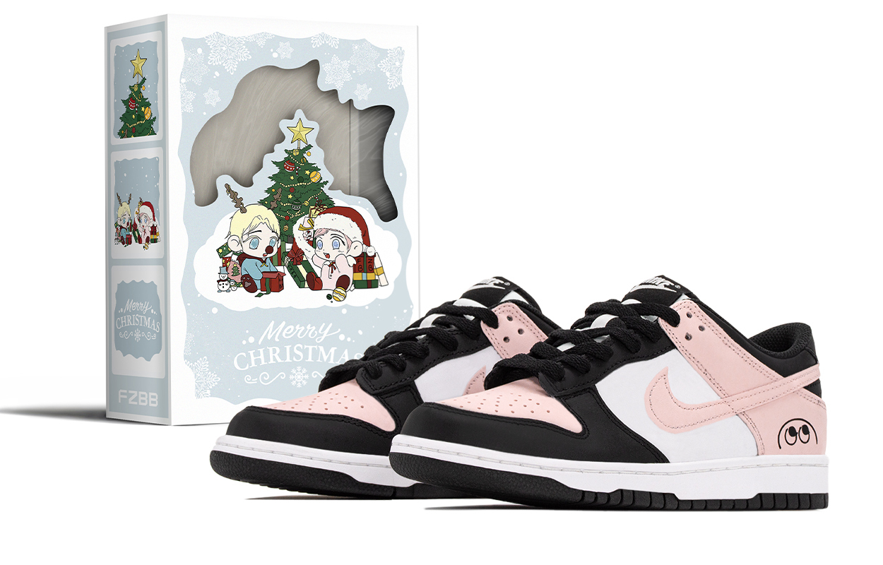 

Nike Детские низкие скейтбордистские кроссовки Dunk Pink Wow, нескользящие и износостойкие, черные и розовые, для подростков