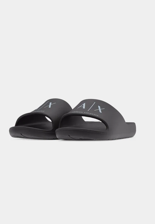 Пузырьковые мулы Armani Exchange, Black/Optic White — фото 3