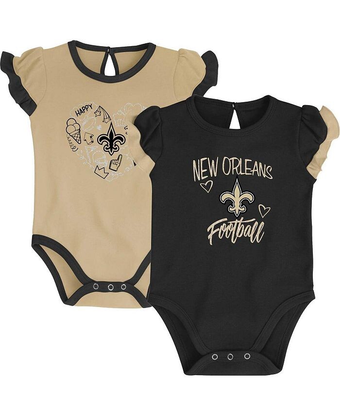 Комплект боди из двух частей New Orleans Saints Too Much Love для новорожденных, черный, золотой цвета Vegas, New Orleans Saints Too Much Love Outerstuff, черный — фото 4