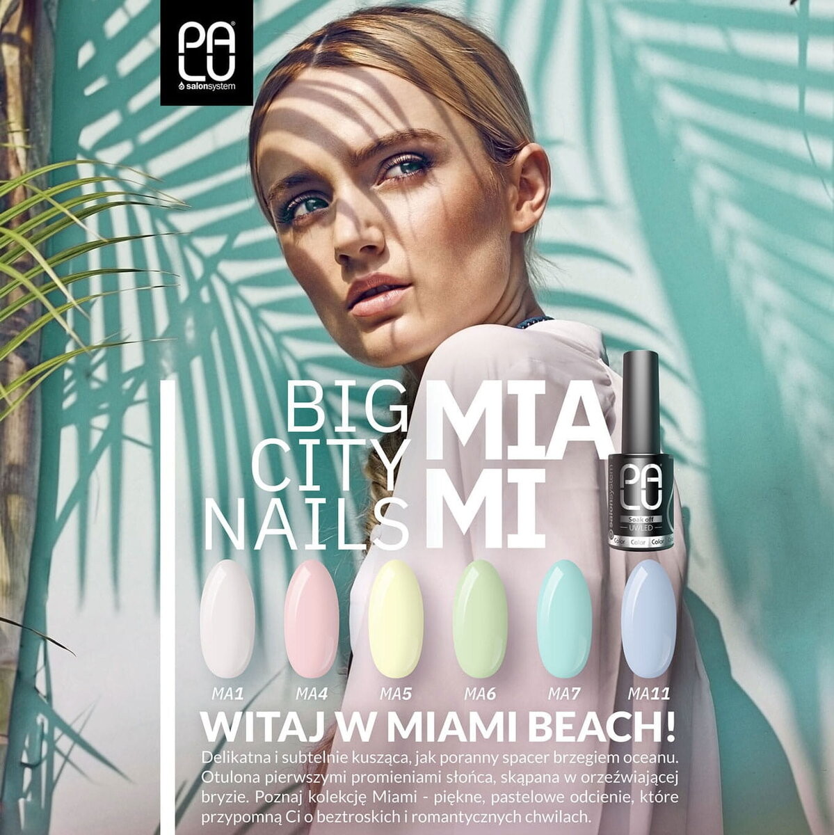 Palu, Cosmetics, Майами, гибридный лак для ногтей, Ma4, 11 мл — фото 2