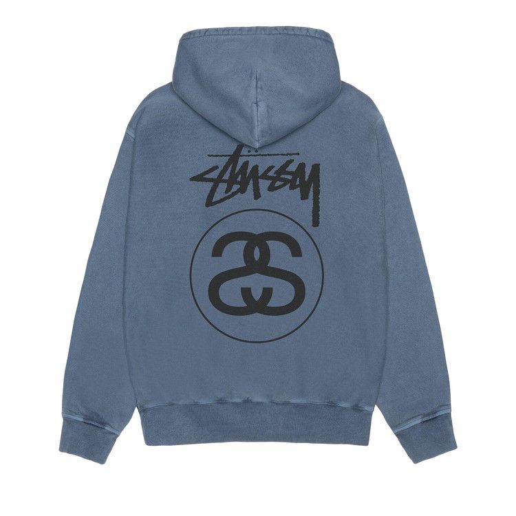 Худи Stussy Stock Link Hoodie Pigment Dyed 'Navy' — фото 2