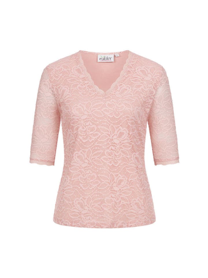 

Традиционная блузка Frieda с короткими рукавами розового цвета Nübler