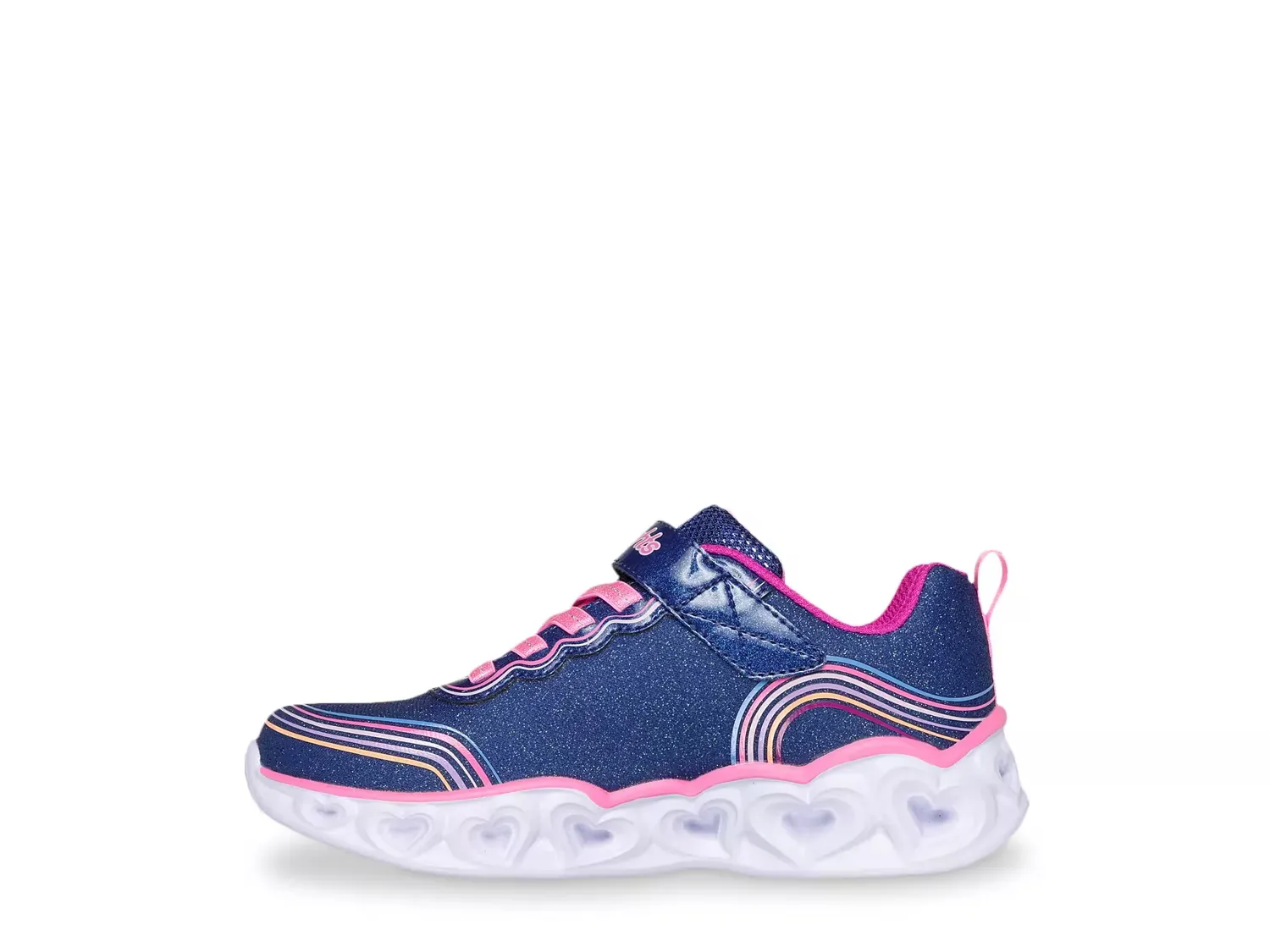 Светящиеся кроссовки Heart Lights Retro Hearts Slip-On - детские Skechers, Navy — фото 2