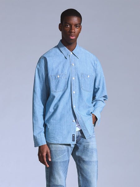 Рабочая рубашка BLUETAB из шамбре Levi's, Light Indigo - Worn In