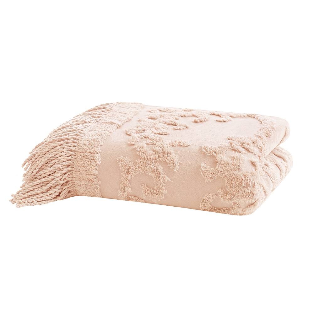 

Хлопковое плед с тафтингом Madison Park Chloe, цвет Blush