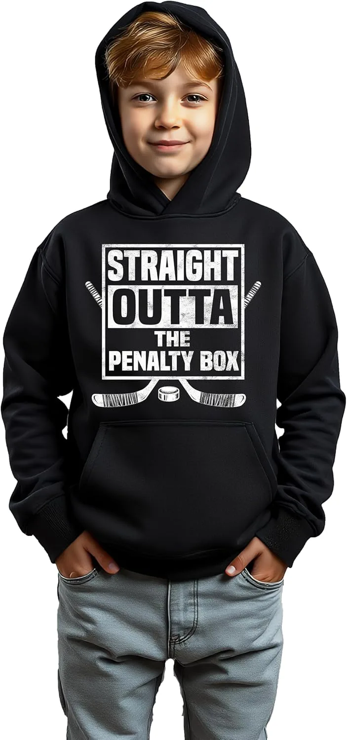 Толстовка с капюшоном для юного хоккеиста Straight Outta the Penalty Box GENERIC, фиолетовый — фото 3