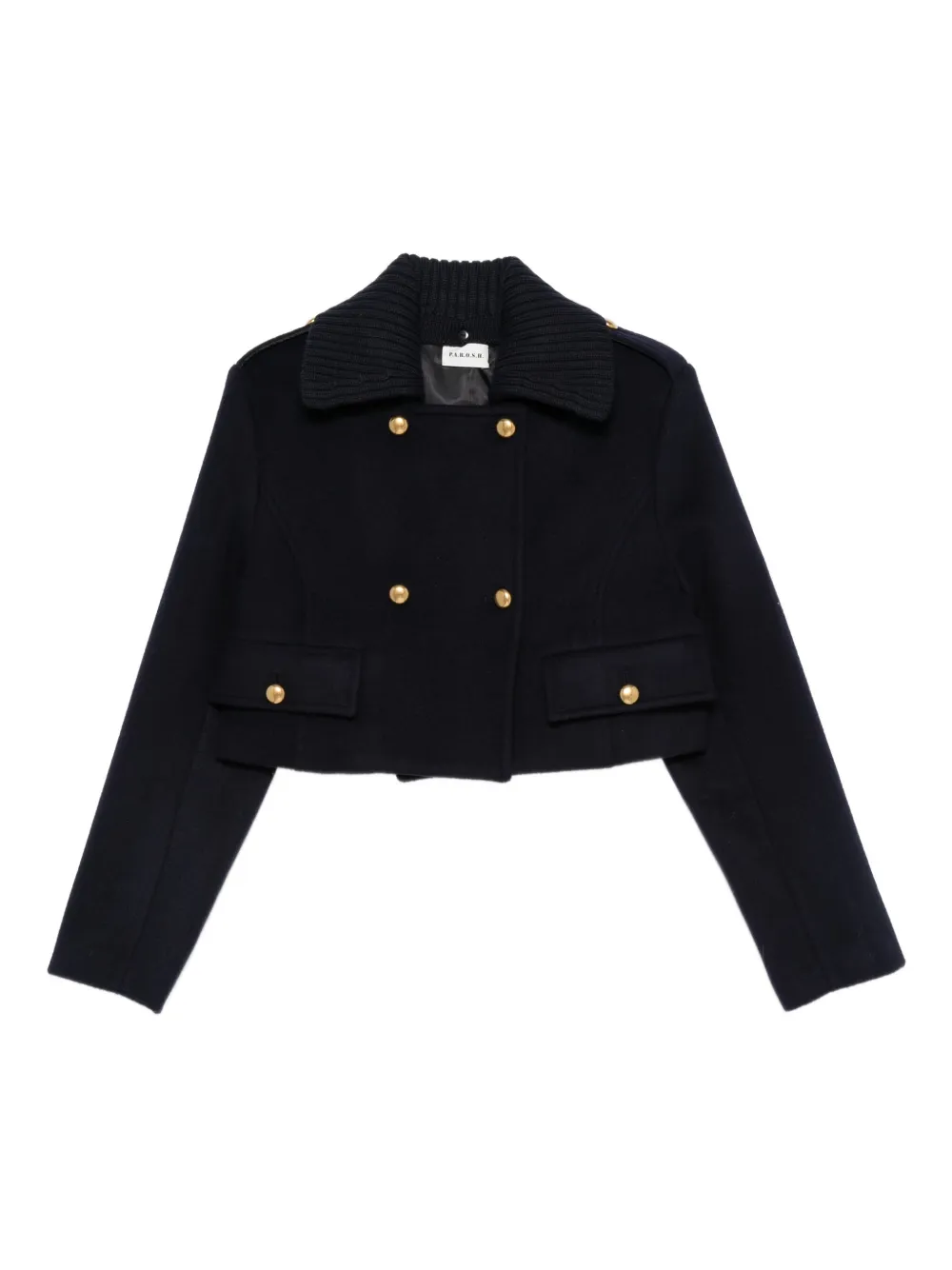 

Укороченный двубортный пиджак P.A.R.O.S.H., черный