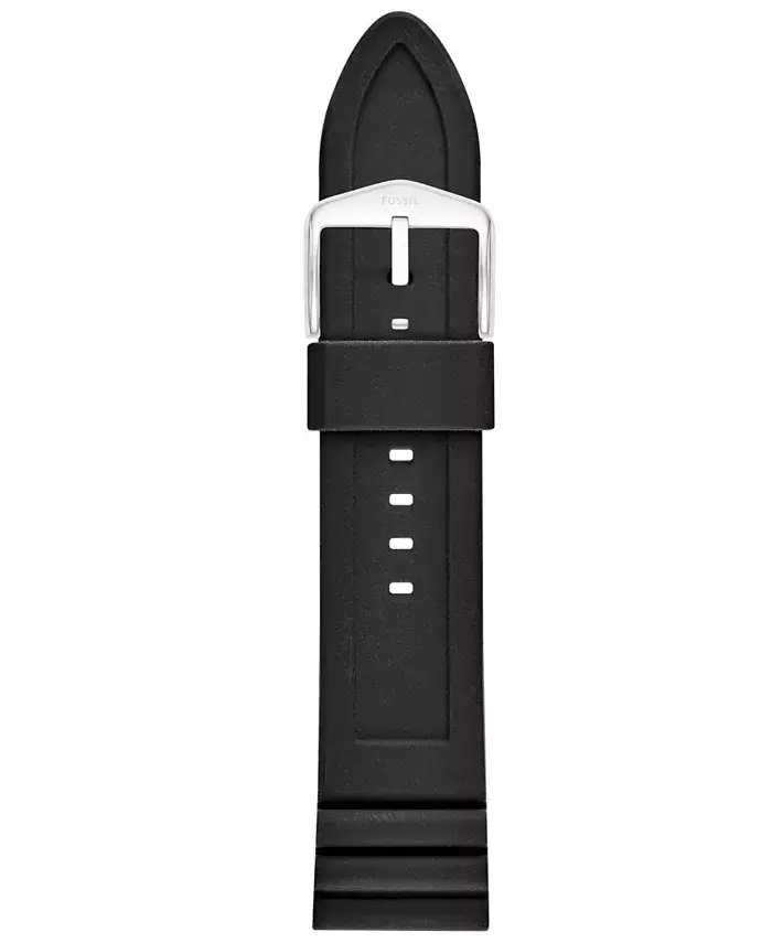 

Мужской черный силиконовый ремешок, 24 мм Fossil