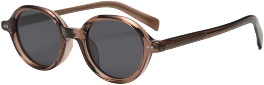 

Маленькие овальные солнцезащитные очки в стиле ретро для мужчин, поляризованные солнцезащитные очки для женщин, ацетатные, серые, с леопардовым принтом, UV400 VFDHN, Brown With Grey