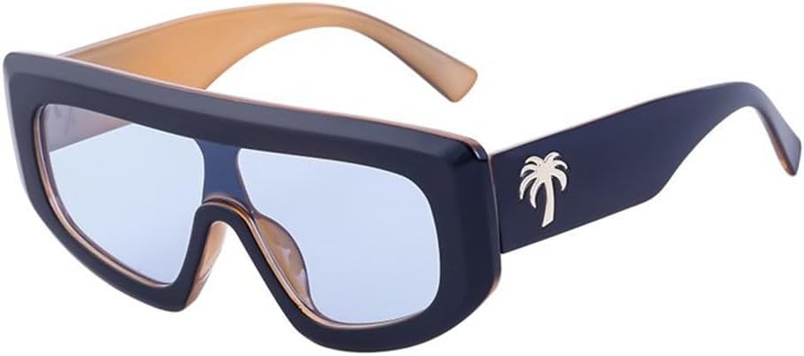 

Солнцезащитные очки One Piece в стиле панк для женщин, роскошные модные ветрозащитные солнцезащитные очки для мужчин, C7, черные с синим, один размер TYUVIVO, C7 Black Blue