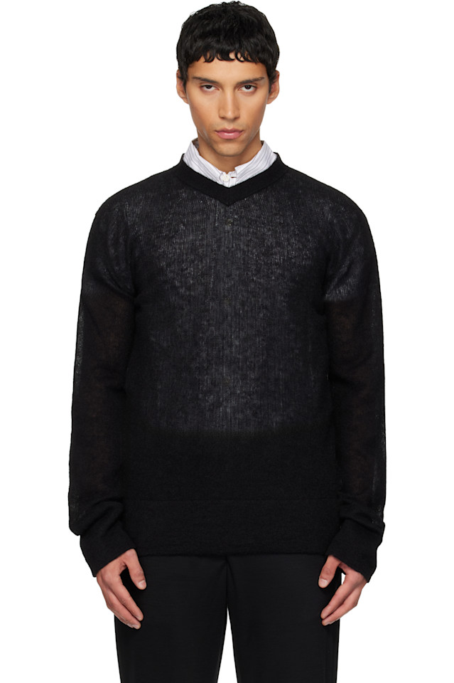 

Rier Черный свитер с V-образным вырезом