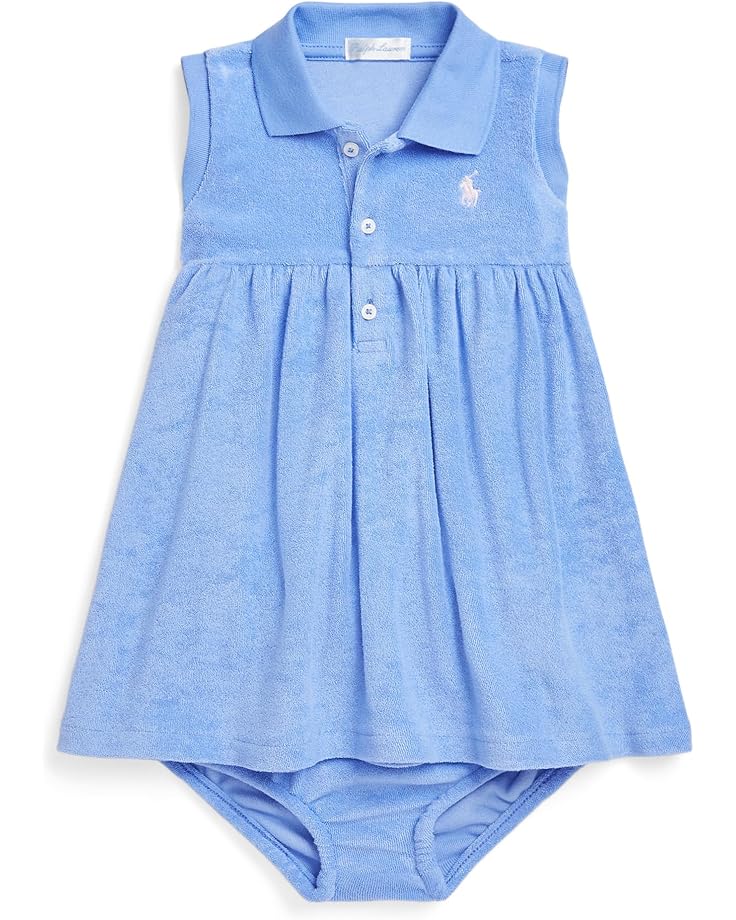 

Платье Polo Ralph Lauren Kids Terry Polo Dress & Bloomer, цвет Harbor Island Blue/Pink Pony Player