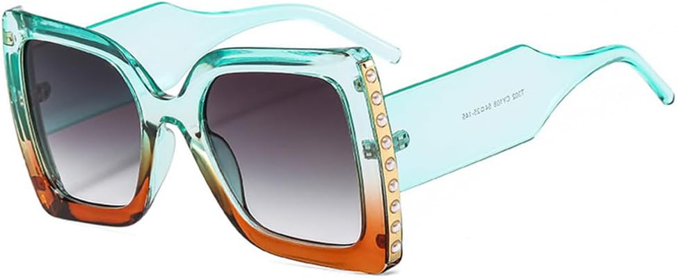 

Большие солнцезащитные очки для женщин, двухцветные, с широкими дужками, мужские, с защитой от УФ-излучения UV400, для занятий спортом на открытом воздухе и верховой езды UYPTK, Green Tea Gray