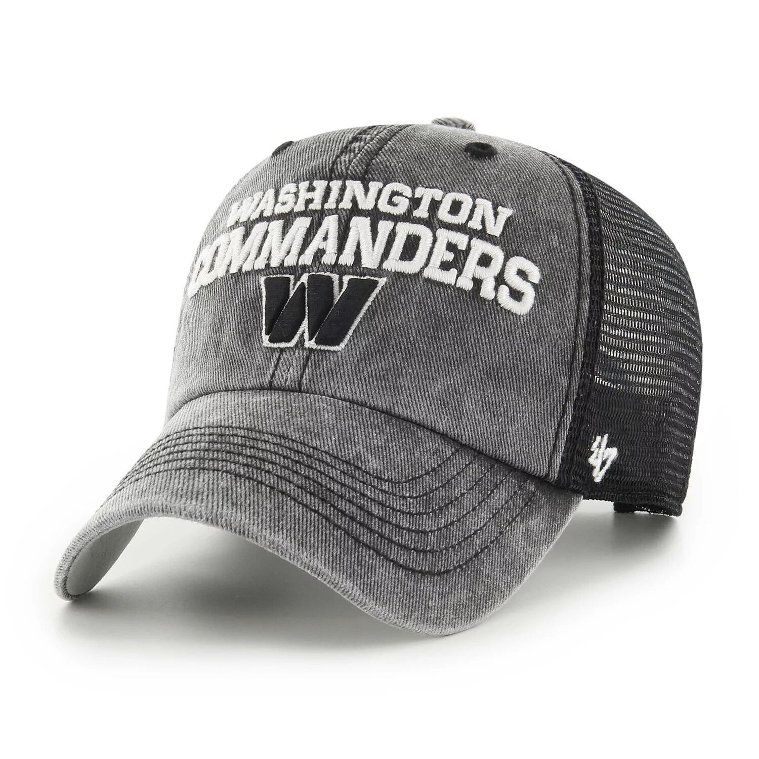 

Мужская черная кепка Washington Commanders Drumlin Trucker Clean Up Snapback '47