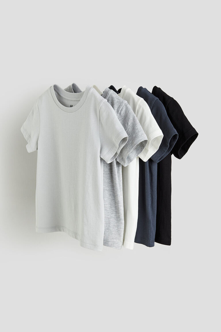 

5 пар хлопковых футболок H&M, серый