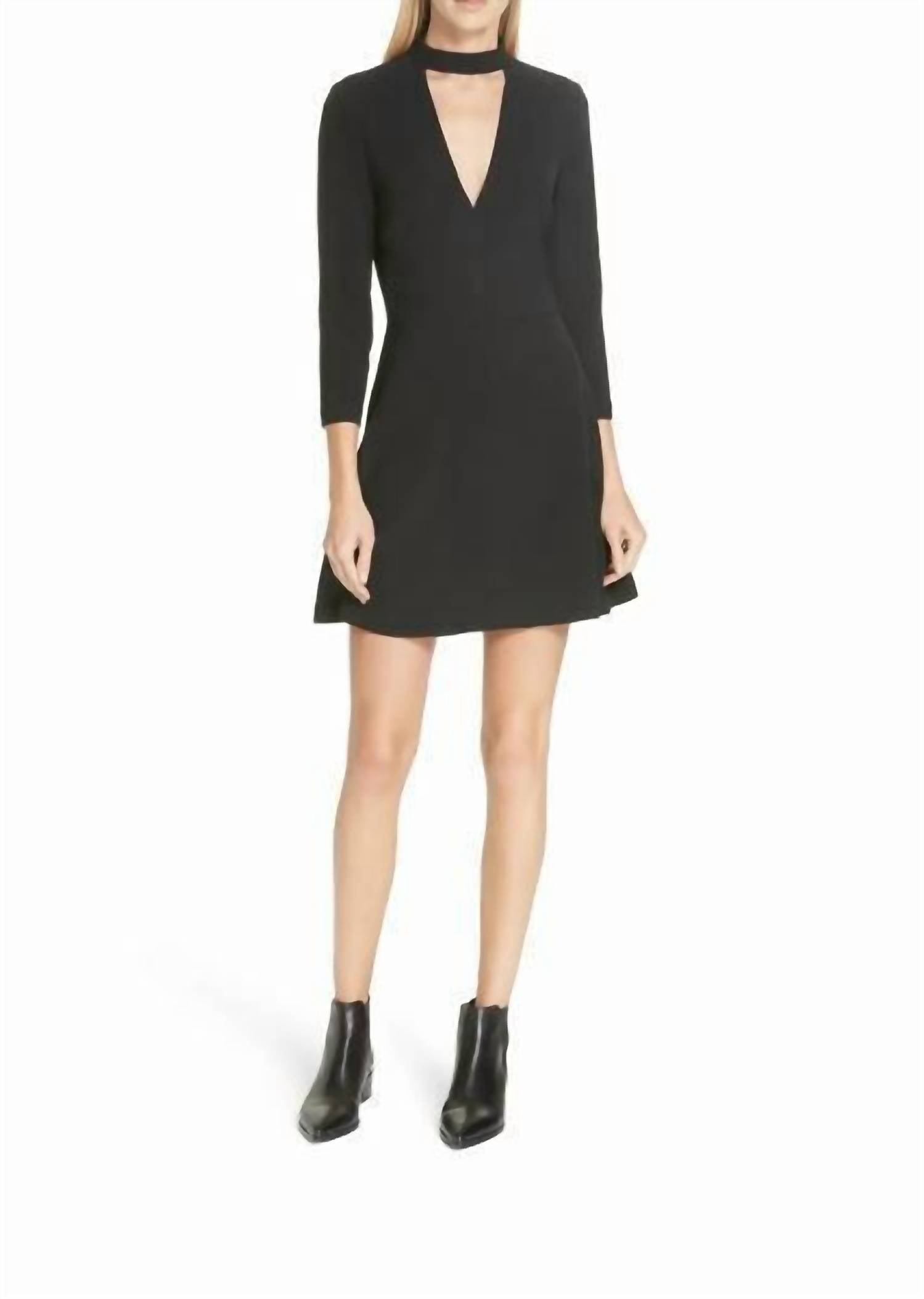 

Короткое платье-клеш из эластичного крепа Lee Cutout черного цвета A.L.C.