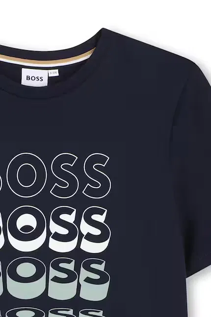 Футболка хлопковая BOSS, синий — фото 3