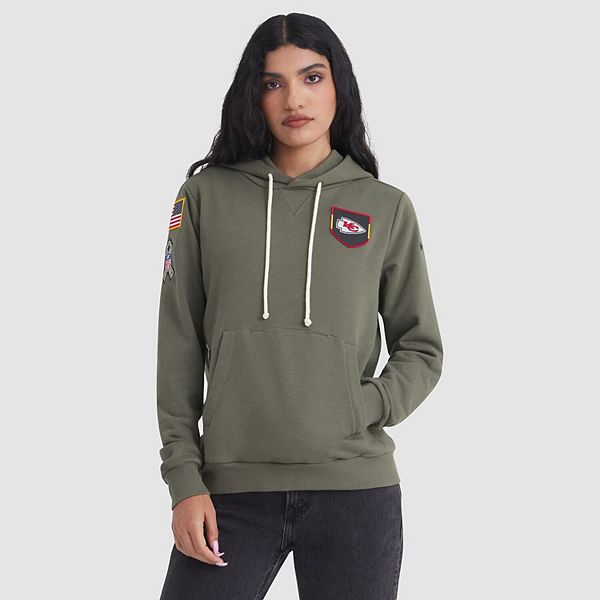 Женская оливковая толстовка Kansas City Chiefs 2025 Salute to Service Sideline Standard Issue Dri-FIT Nike