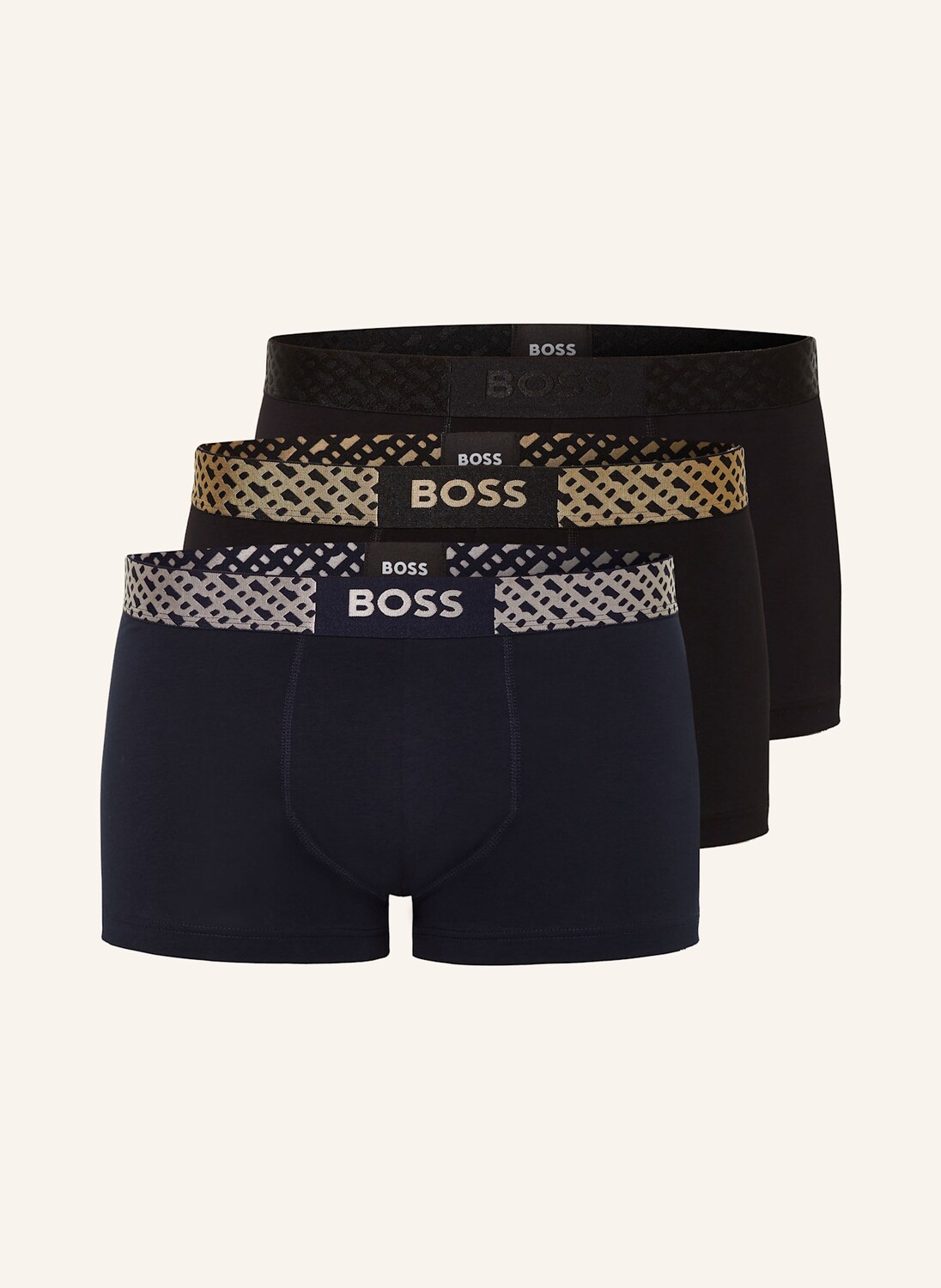 

Комплект из 3 боксеров BOSS, цвет SCHWARZ/DUNKELBLAU