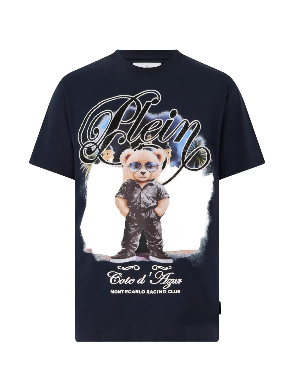 

Футболка с принтом мишки Philipp Plein, синий