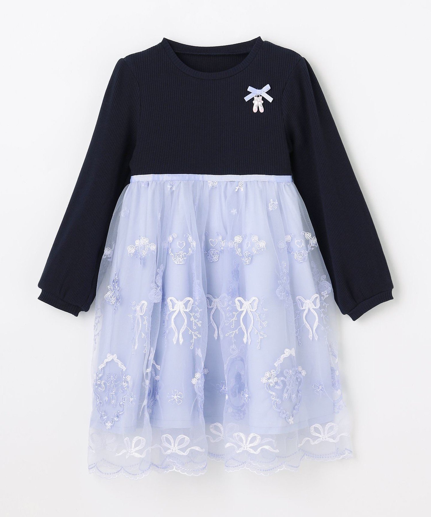 Балетное платье из вышитого тюля ANY KIDS, Navy x Sax Blue [073] — фото 3